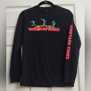 Vineyard Vines Black Long Sleeve T-Shirt Snowboarding Youth Medium